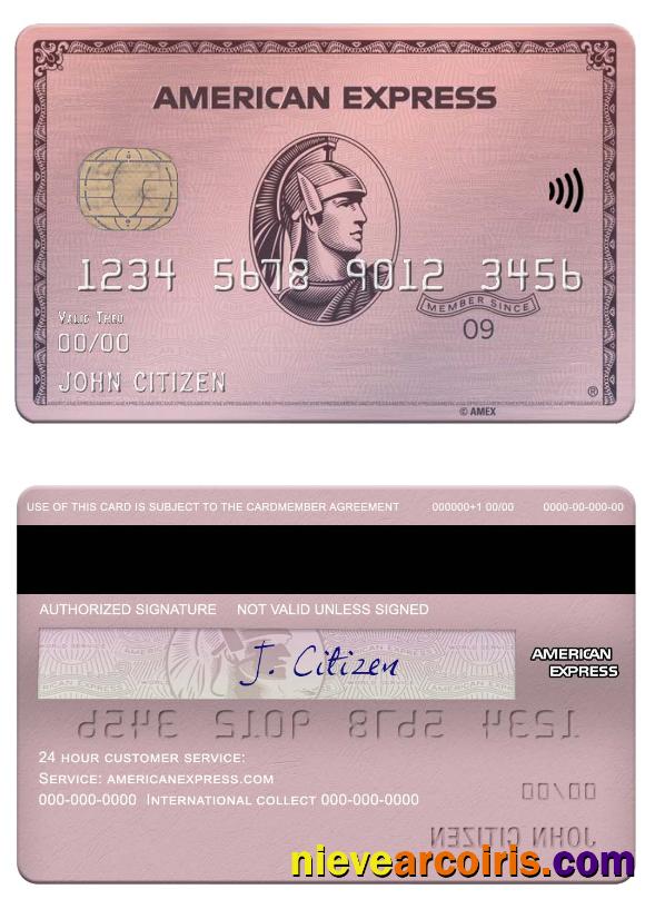 USA Indiana Centier bank american express rose gold card